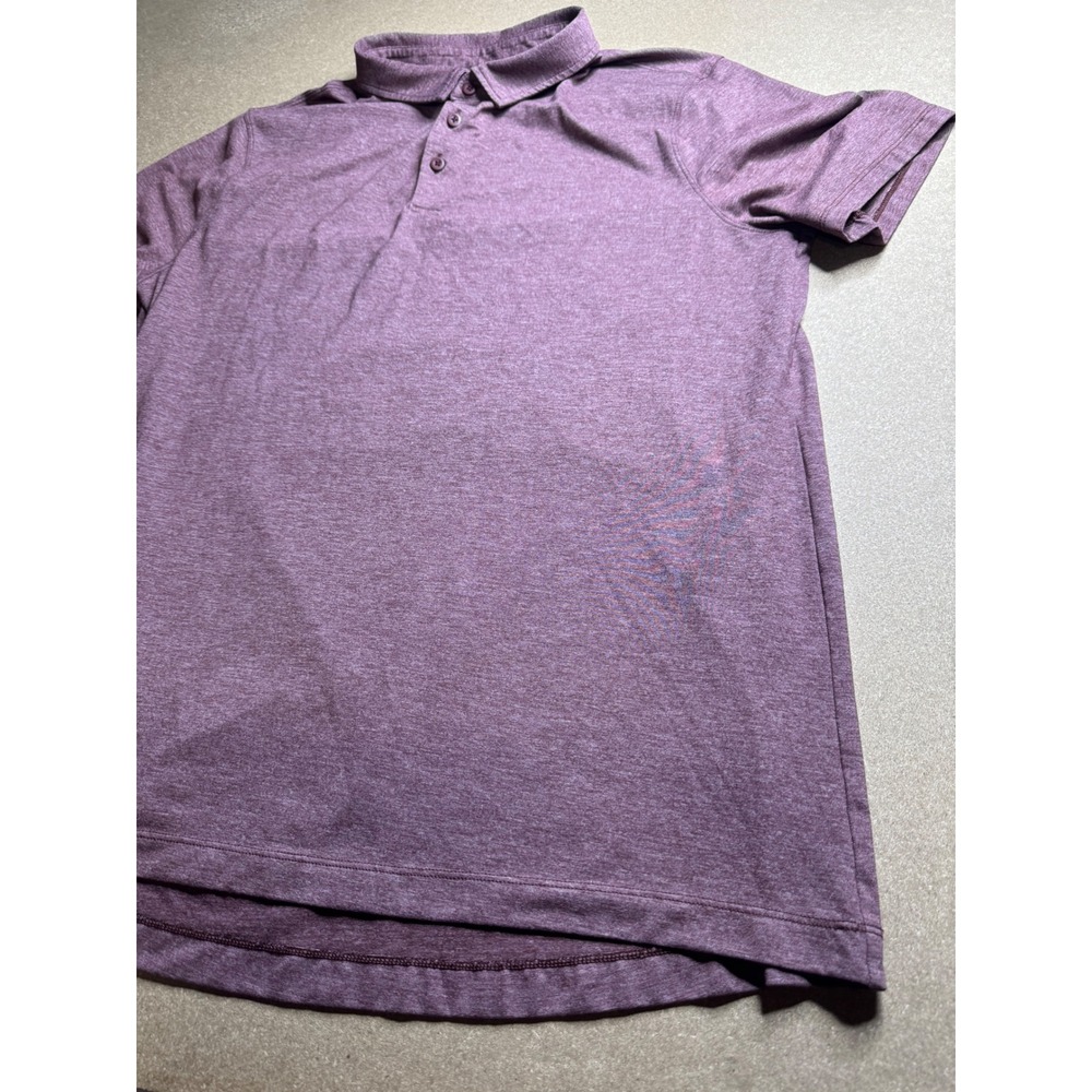 Lululemon Evolution Polo Shirt Mens XL Heathered Plum Purple Short Sleeve Golf